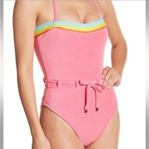 NWOT 70s Insp Juicy Couture Black Label One Piece Swim Suit